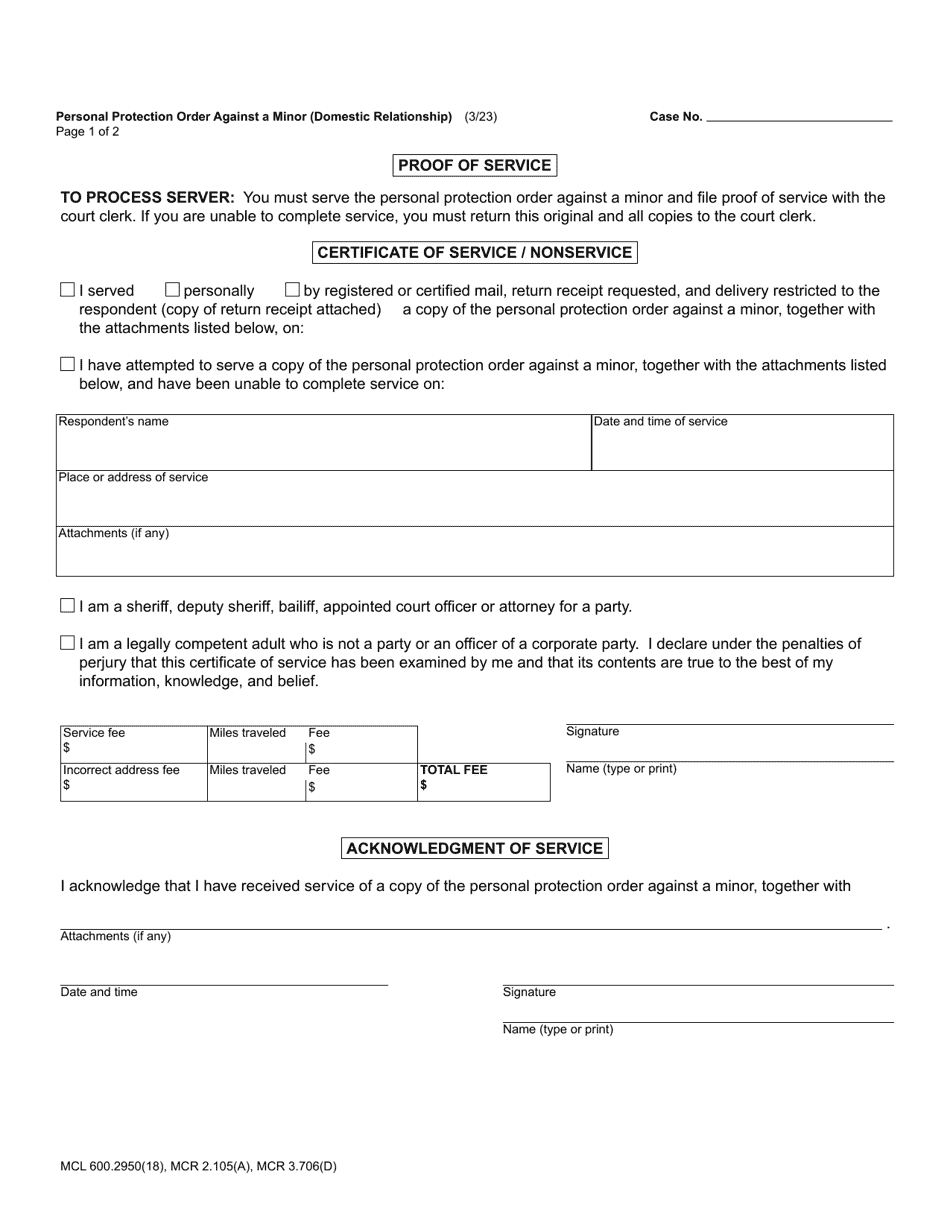 Form CC376M Download Fillable PDF or Fill Online Personal Protection ...