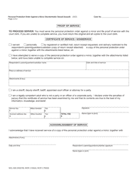 Form CC396M Personal Protection Order Against a Minor (Nondomestic Sexual Assault) - Michigan, Page 4