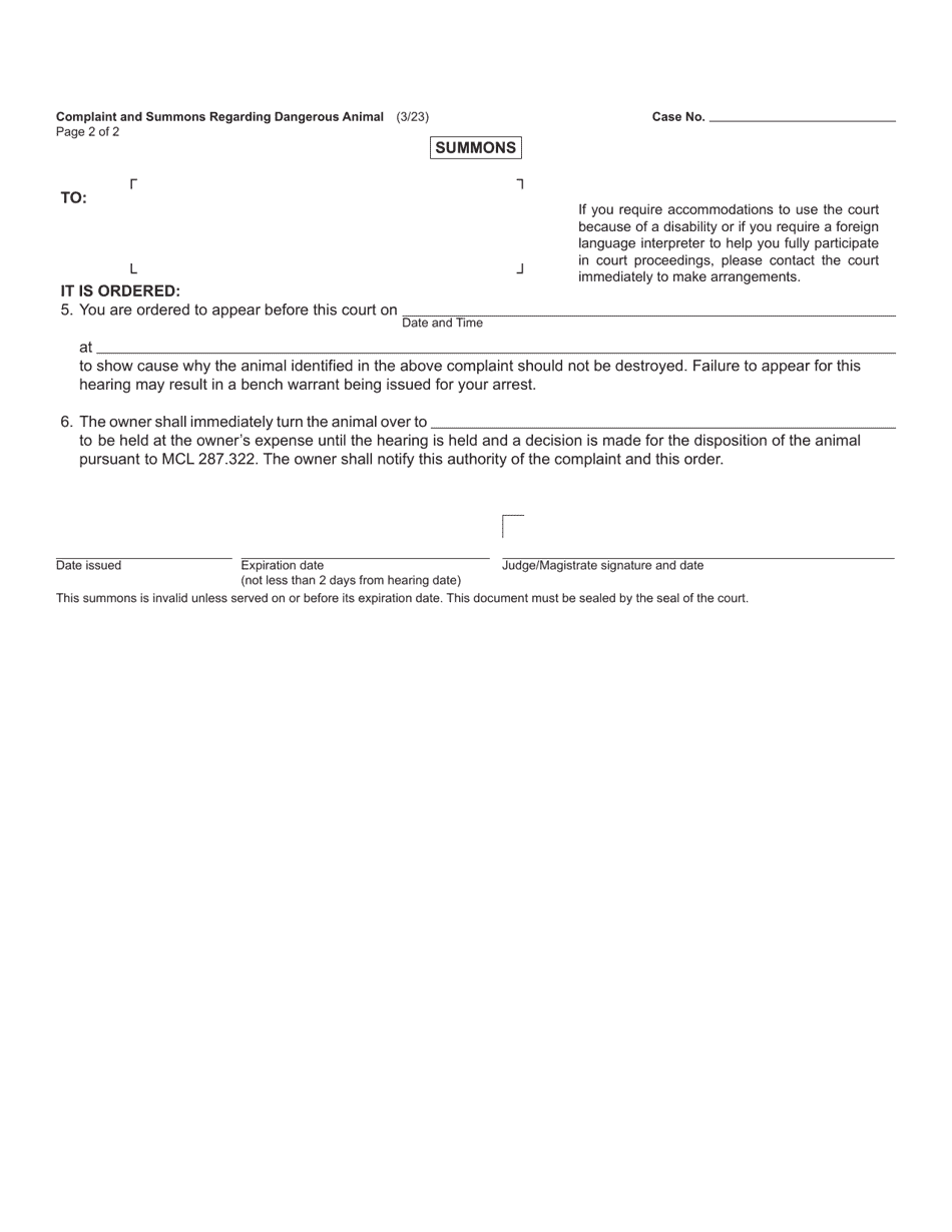 Form Dc118 Download Fillable Pdf Or Fill Online Complaint And Summons