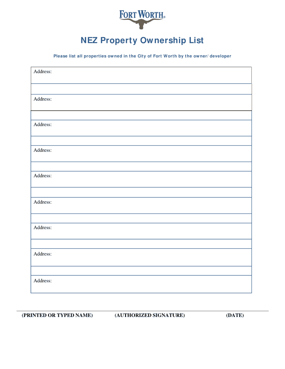 Neighborhood Empowerment Zone (Nez) Application for Incentives - for Single Family Projects Only - City of Fort Worth, Texas, Page 7