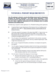 Document preview: Form DBP-68 Windmill Permit Requirements - Butte County, California