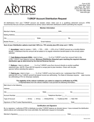 Document preview: Form 222 T-Drop Account Distribution Request - Arkansas