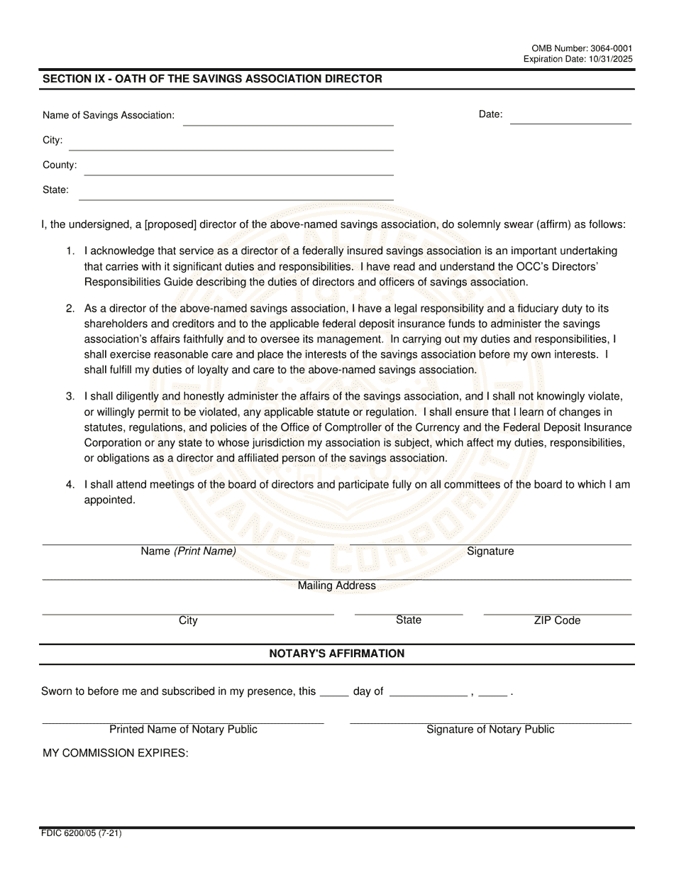 FDIC Form 6200 / 05 Interagency Charter and Federal Deposit Insurance Application, Page 15