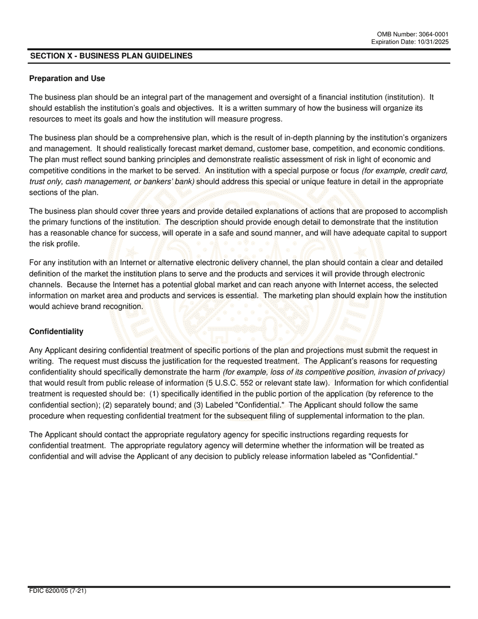 FDIC Form 6200 / 05 Interagency Charter and Federal Deposit Insurance Application, Page 16