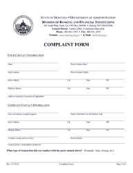 Complaint Form - Montana, Page 5