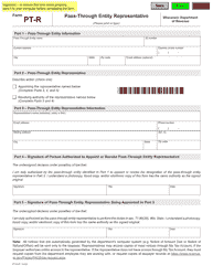 Document preview: Form PT-R Pass-Through Entity Representative - Wisconsin