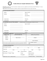 Family Reference Sample Submission Form - West Virginia