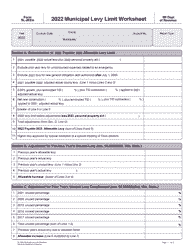 Form SL-202M Municipal Levy Limit Worksheet - Wisconsin