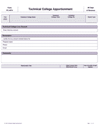 Form PC-401V Technical College Apportionment - Wisconsin