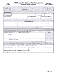Form PC-205 Request for Sharing of Non-manufacturing Omitted Property Taxes - Wisconsin