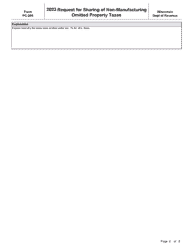 Form PC-205 Request for Sharing of Non-manufacturing Omitted Property Taxes - Wisconsin, Page 2