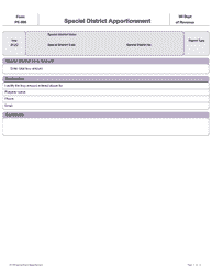 Form PC-505 Special District Apportionment - Wisconsin