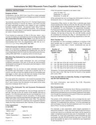 Instructions for Form CORP-ES Wisconsin Corporation Estimated Tax Voucher - Wisconsin