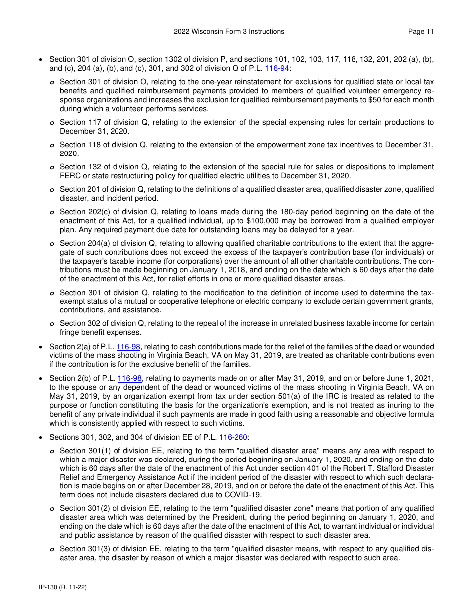Instructions for Form 3, IP-030 Wisconsin Partnership Return - Wisconsin, Page 11