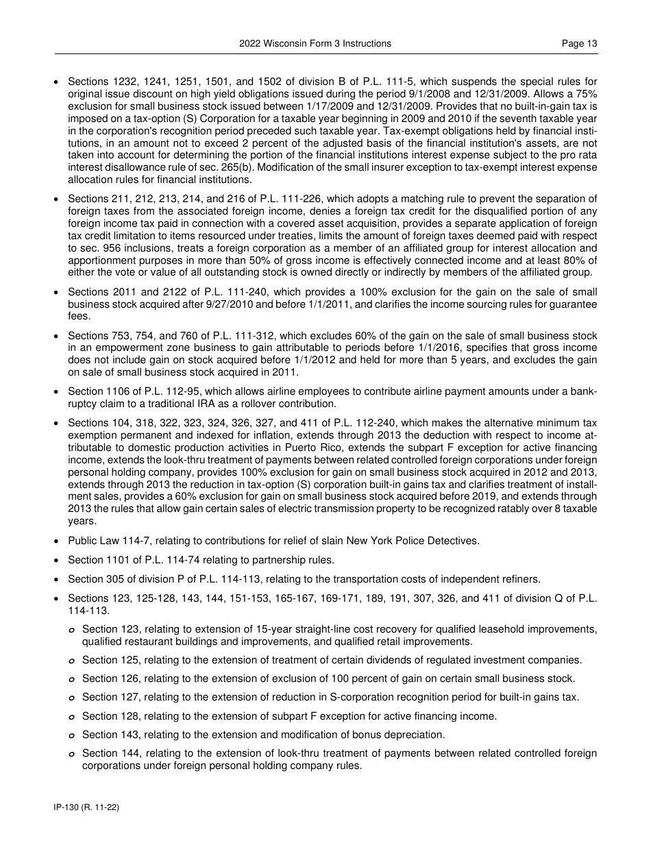Instructions for Form 3, IP-030 Wisconsin Partnership Return - Wisconsin, Page 13