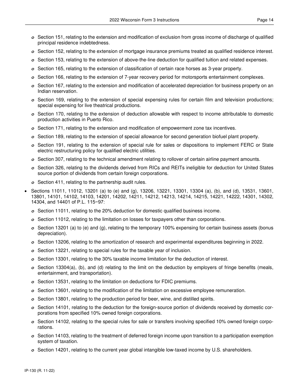 Instructions for Form 3, IP-030 Wisconsin Partnership Return - Wisconsin, Page 14
