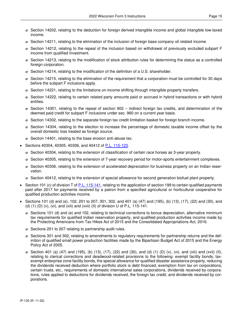 Instructions for Form 3, IP-030 Wisconsin Partnership Return - Wisconsin, Page 15