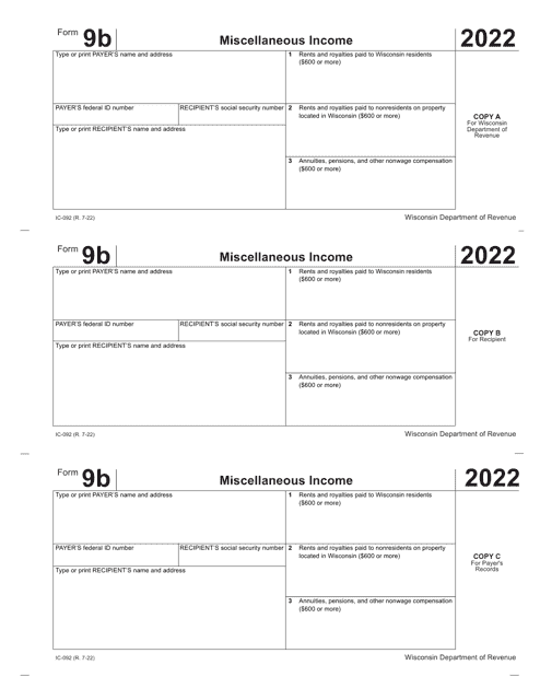 Form 9B (IC-092) 2022 Printable Pdf