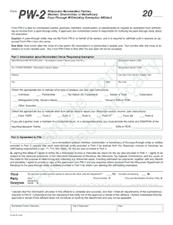 Document preview: Form PW-2 (IC-005) Wisconsin Nonresident Partner, Member, Shareholder, or Beneficiary Pass-Through Withholding Exemption Affidavit - Sample - Wisconsin