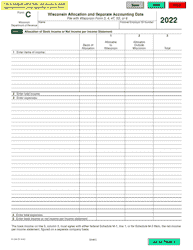 Form C (IC-044) Wisconsin Allocation and Separate Accounting Data - Wisconsin