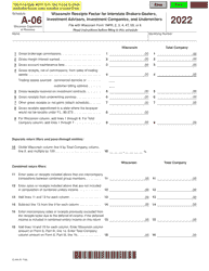 Document preview: Form IC-304 Schedule A-06 Wisconsin Receipts Factor for Interstate Brokers-Dealers, Investment Advisors, Investment Companies, and Underwriters - Wisconsin