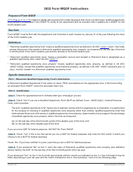 Instructions for Form WQOF Wisconsin Qualified Opportunity Fund Certificate - Wisconsin