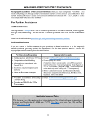 Instructions for Form PW-1, IC-004 Wisconsin Nonresident Income or Franchise Tax Withholding on Pass-Through Entity Income - Wisconsin, Page 12