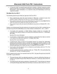 Instructions for Form PW-1, IC-004 Wisconsin Nonresident Income or Franchise Tax Withholding on Pass-Through Entity Income - Wisconsin, Page 2