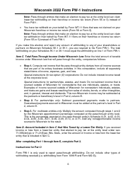 Instructions for Form PW-1, IC-004 Wisconsin Nonresident Income or Franchise Tax Withholding on Pass-Through Entity Income - Wisconsin, Page 6