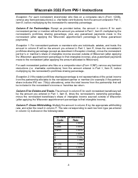 Instructions for Form PW-1, IC-004 Wisconsin Nonresident Income or Franchise Tax Withholding on Pass-Through Entity Income - Wisconsin, Page 8
