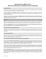 Document preview: Instructions for Form C, IC-044 Wisconsin Allocation and Separate Accounting Data - Wisconsin