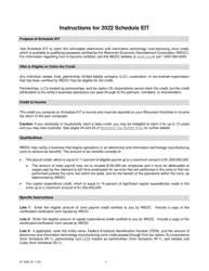 Instructions for Form IC-834 Schedule EIT Electronics and Information Technology Manufacturing Zone Credit - Wisconsin