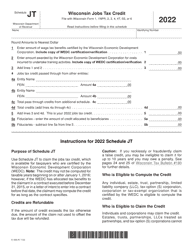 Form IC-066 Schedule JT Wisconsin Jobs Tax Credit - Wisconsin