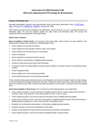 Instructions for Form IC-306 Schedule A-08 Wisconsin Apportionment Percentage for Broadcasters - Wisconsin