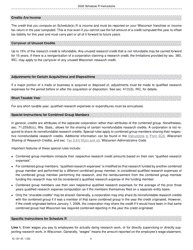 Instructions for Form IC-031 Schedule R Wisconsin Research Credits - Wisconsin, Page 3