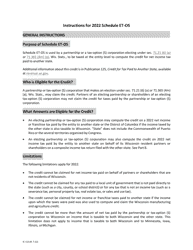 Document preview: Instructions for Form IC-020 Schedule ET-OS Credit for Net Tax Paid to Another State - Wisconsin