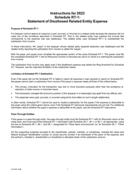 Instructions for Form IC-076 Schedule RT-1 Statement of Disallowed Related Entity Expense - Wisconsin