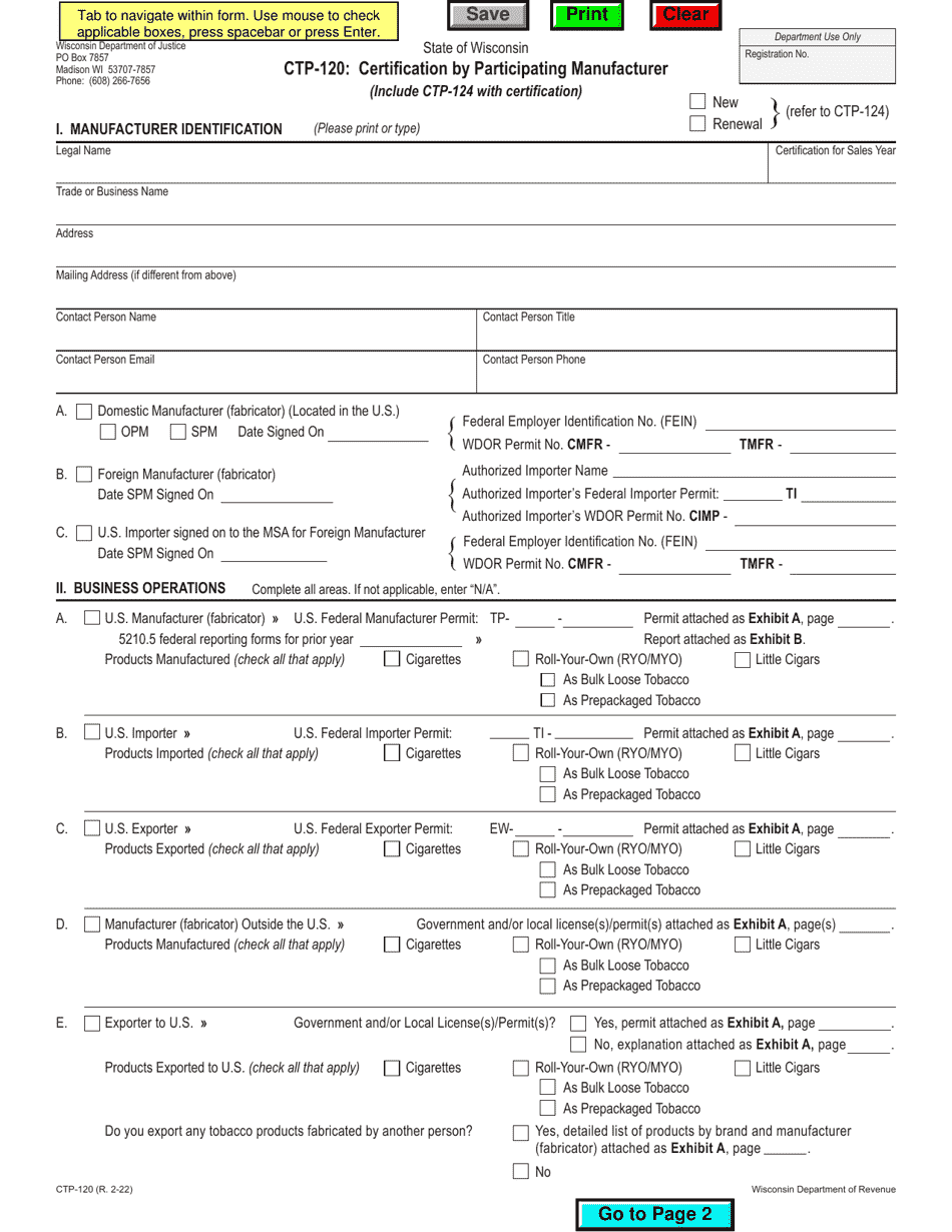 Form CTP-120 Download Fillable PDF or Fill Online Certification by ...