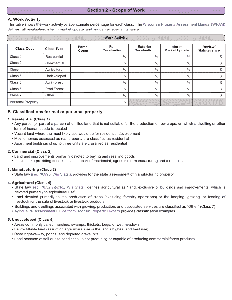 Form PR-800 Annual Assessment Report - Wisconsin, Page 5