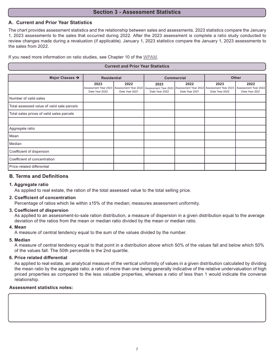 Form PR-800 Annual Assessment Report - Wisconsin, Page 7