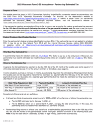 Document preview: Instructions for Form 3-ES Wisconsin Partnership Estimated Tax Voucher - Wisconsin