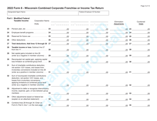 Form 6 (IC-406) Wisconsin Combined Corporate Franchise or Income Tax Return - Sample - Wisconsin, Page 4