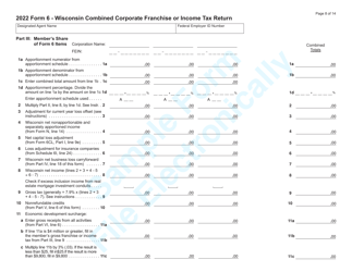 Form 6 (IC-406) Wisconsin Combined Corporate Franchise or Income Tax Return - Sample - Wisconsin, Page 8