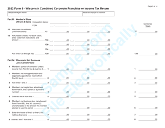 Form 6 (IC-406) Wisconsin Combined Corporate Franchise or Income Tax Return - Sample - Wisconsin, Page 9