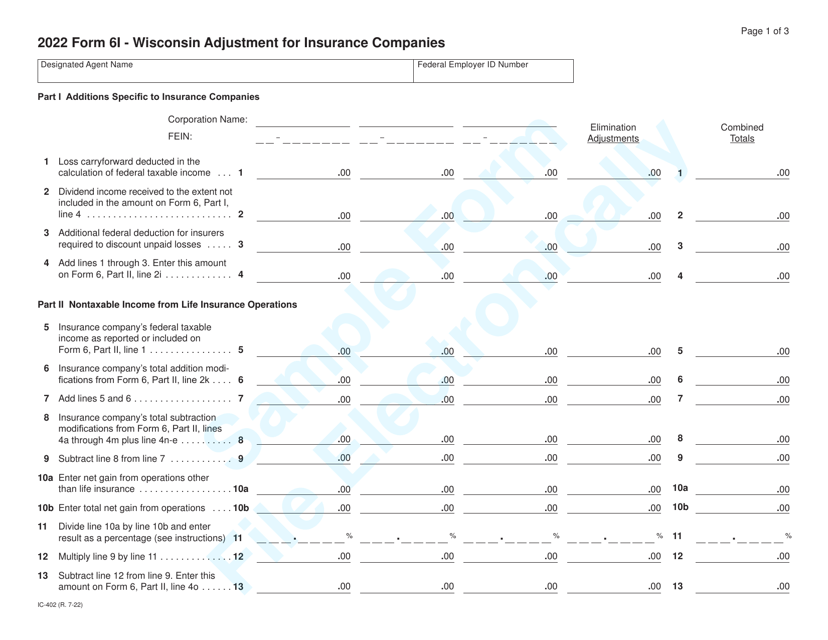 Form 6I (IC-402) 2022 Printable Pdf