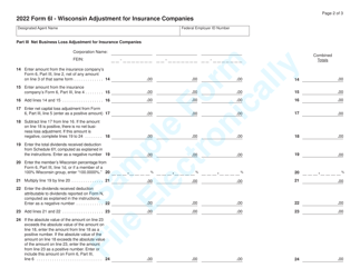 Form 6I (IC-402) Wisconsin Adjustment for Insurance Companies - Sample - Wisconsin, Page 2