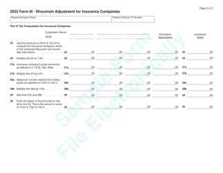 Form 6I (IC-402) Wisconsin Adjustment for Insurance Companies - Sample - Wisconsin, Page 3
