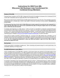 Document preview: Instructions for Form 6BL, IC-247 Wisconsin Net Business Loss Carryforward for Combined Group Members - Wisconsin