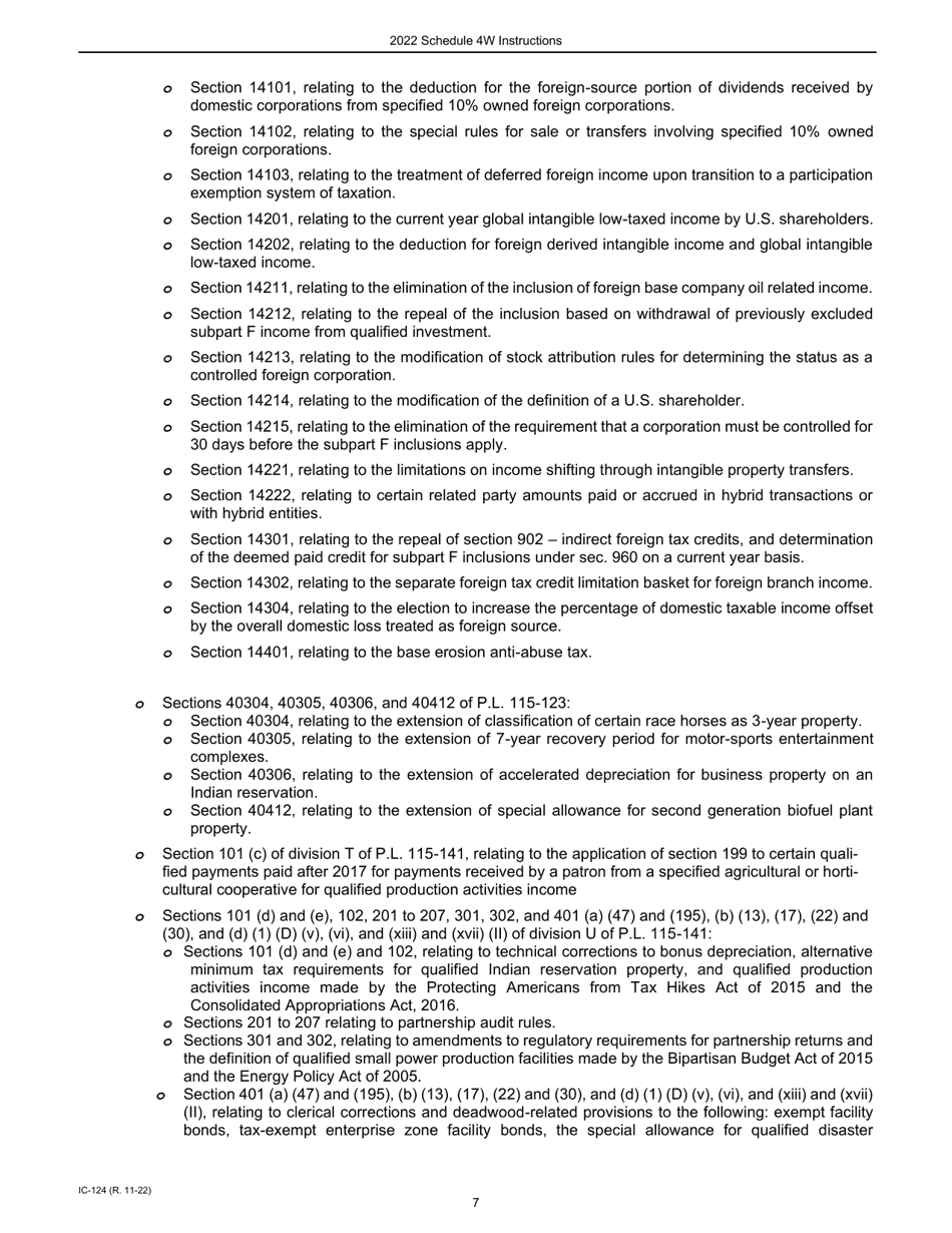 Instructions for Form IC-024 Schedule 4W Wisconsin Subtractions From Federal Income - Wisconsin, Page 7