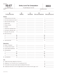 Document preview: Form IC-010 Schedule 5S-ET Entity-Level Tax Computation - Wisconsin